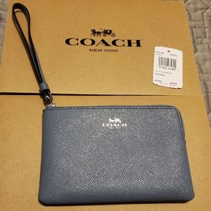 COACH WRISTLET GLITTER BLUE LEATHER - BNWT